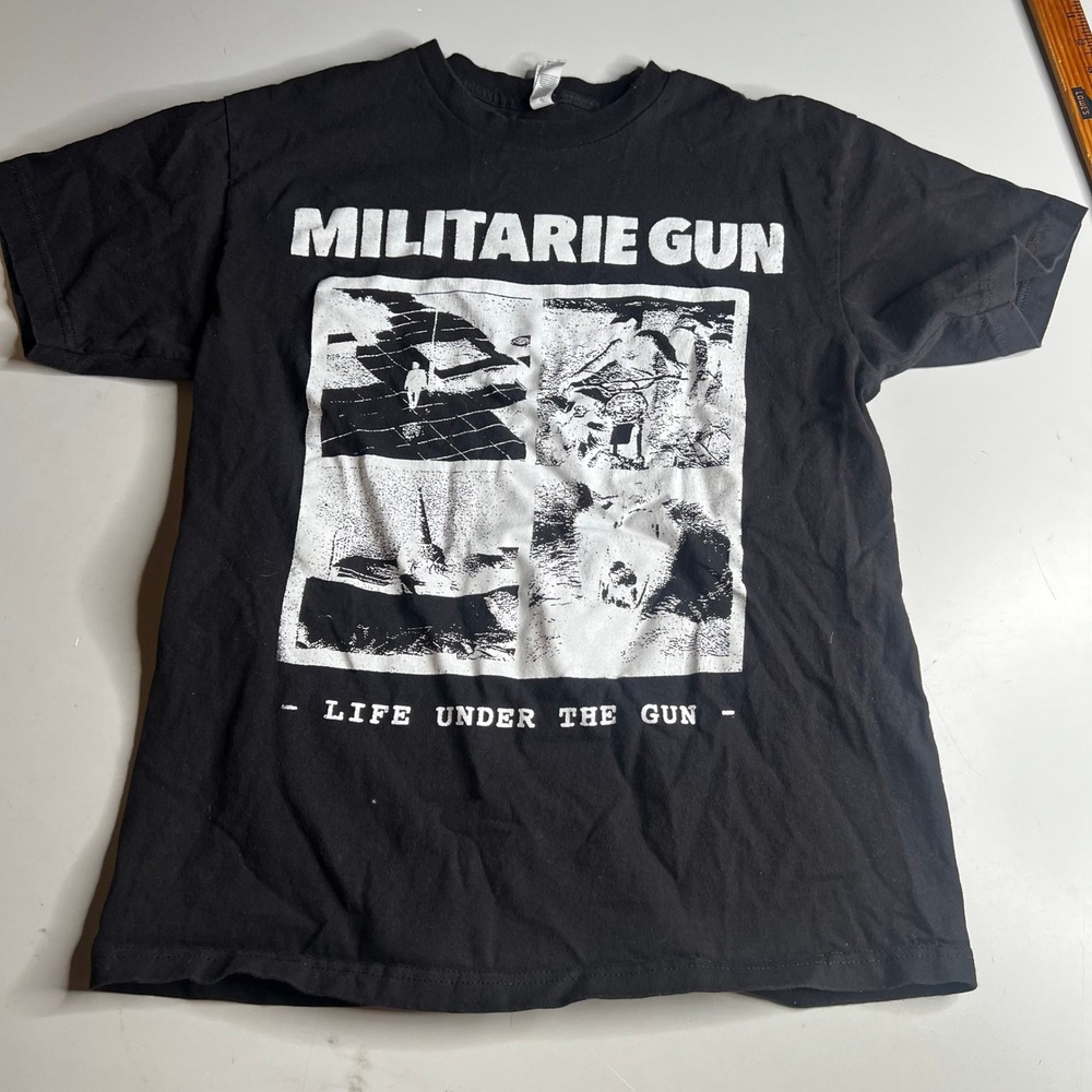 Militarie Gun Life Under The Gun Band T-Shirt American Apparel Black Medium